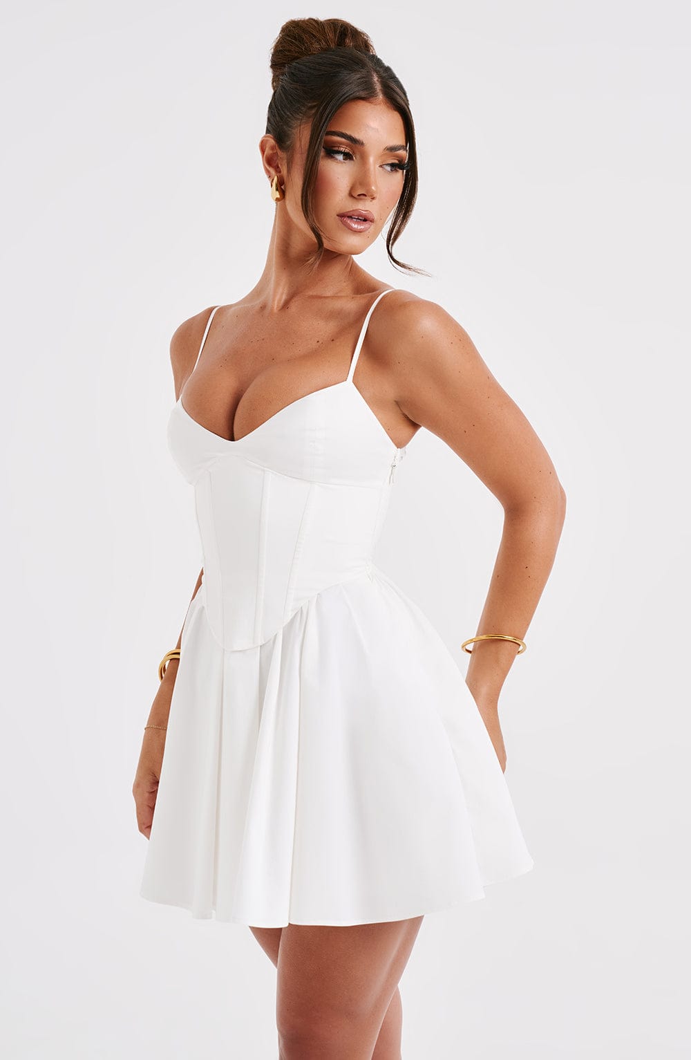 שמלת מיני אנלהי - גוון עצם פיל